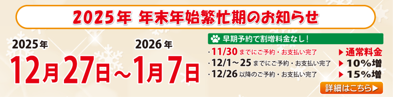 年末年始繁忙期